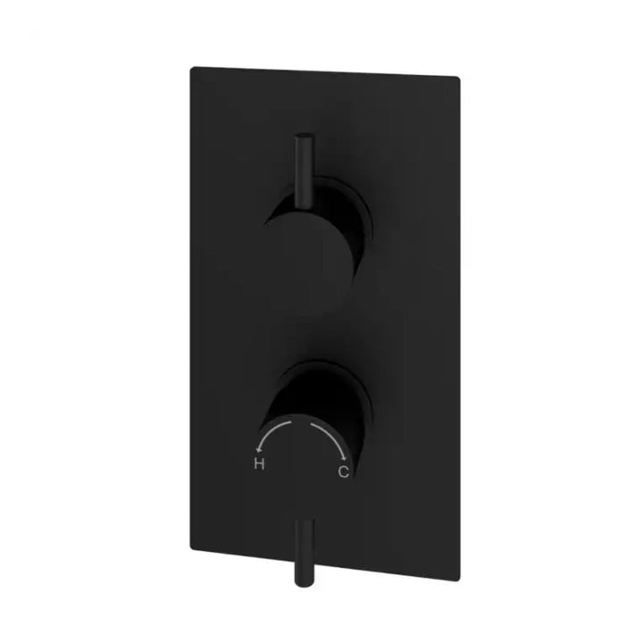 Eastbrook Modern Round Thermostatic Two Way Concealed Shower Valve Matt Black