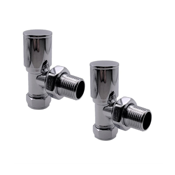Kartell Modern Angled Steel Radiator Valve Chrome