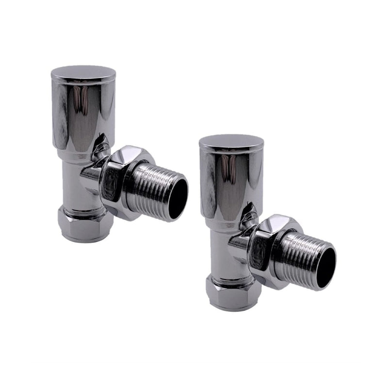 Kartell Modern Angled Steel Radiator Valve Chrome