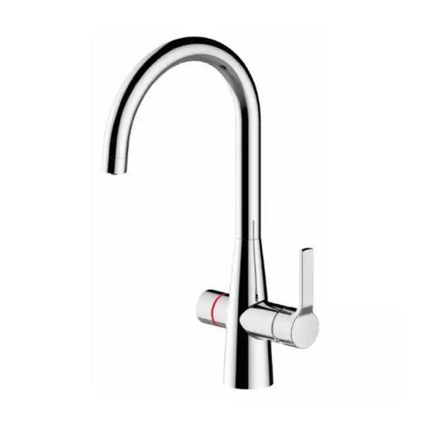 Reginox AQUADZI CH Brass Swan Neck 4IN1 Boiling Hot Water Kitchen Tap & Tank Deck Mounted Chrome