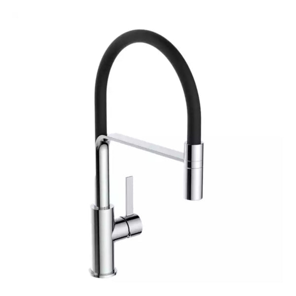 Reginox AURORA CH II Single Lever Pull Out Spray Kitchen Tap Black Hose - Chrome