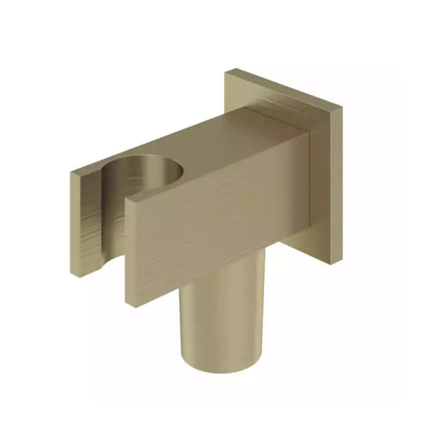 Eastbrook Modern Square Wall Elbow & Shower Handset Holder Brushed Brass