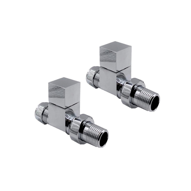 Kartell Cube Straight Steel Radiator Valve Chrome