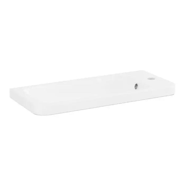 Eastbrook Cavone Modern Luxurious Curved Single Door Cloakroom Basin 50cm Gloss White