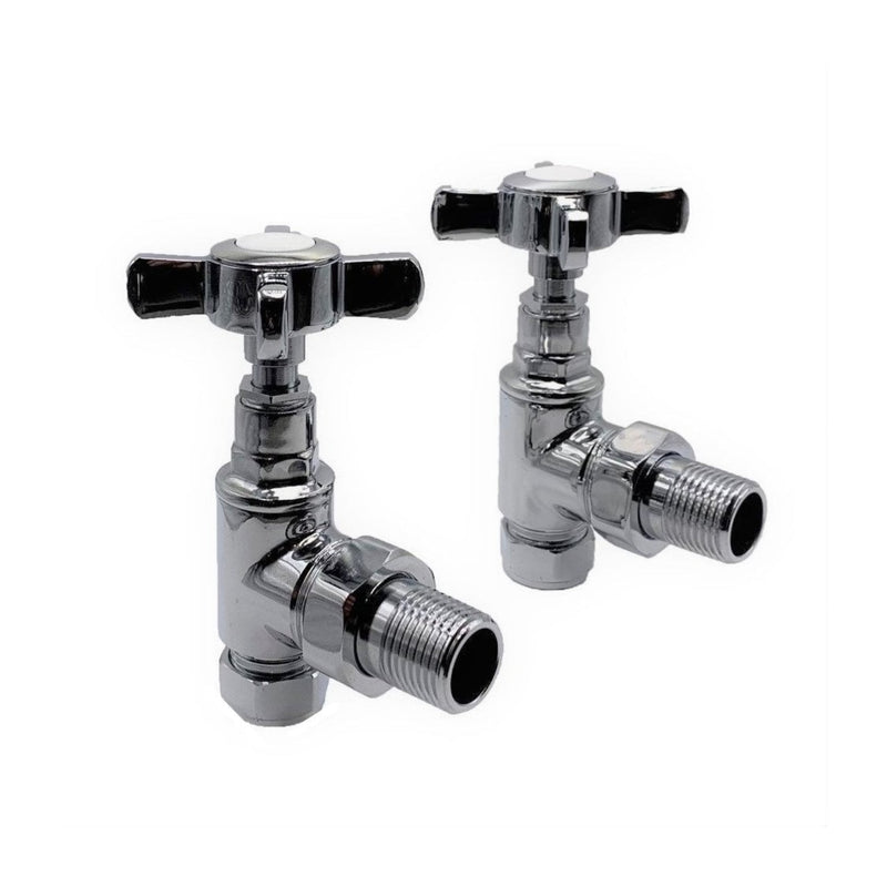 Kartell Times Angled Steel Radiator & Towel Rail Valve Chrome