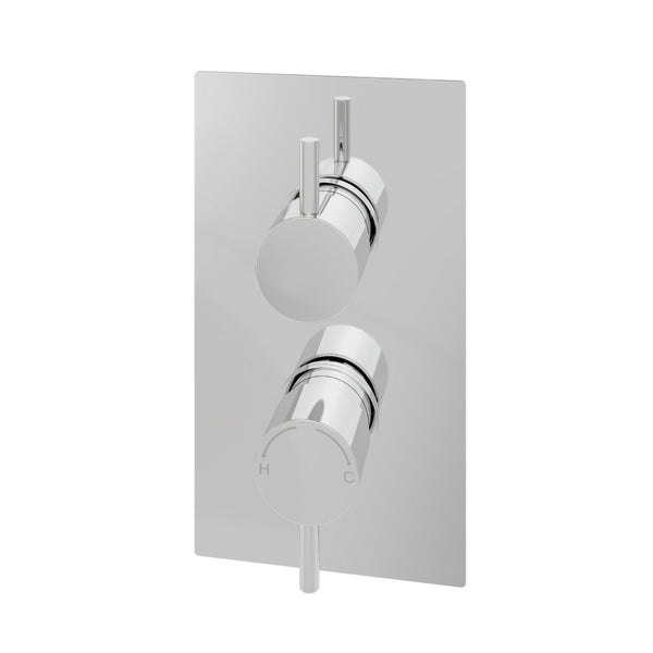 Eastbrook Modern Round Thermostatic Two Way Concealed Shower Valve Chrome Finish