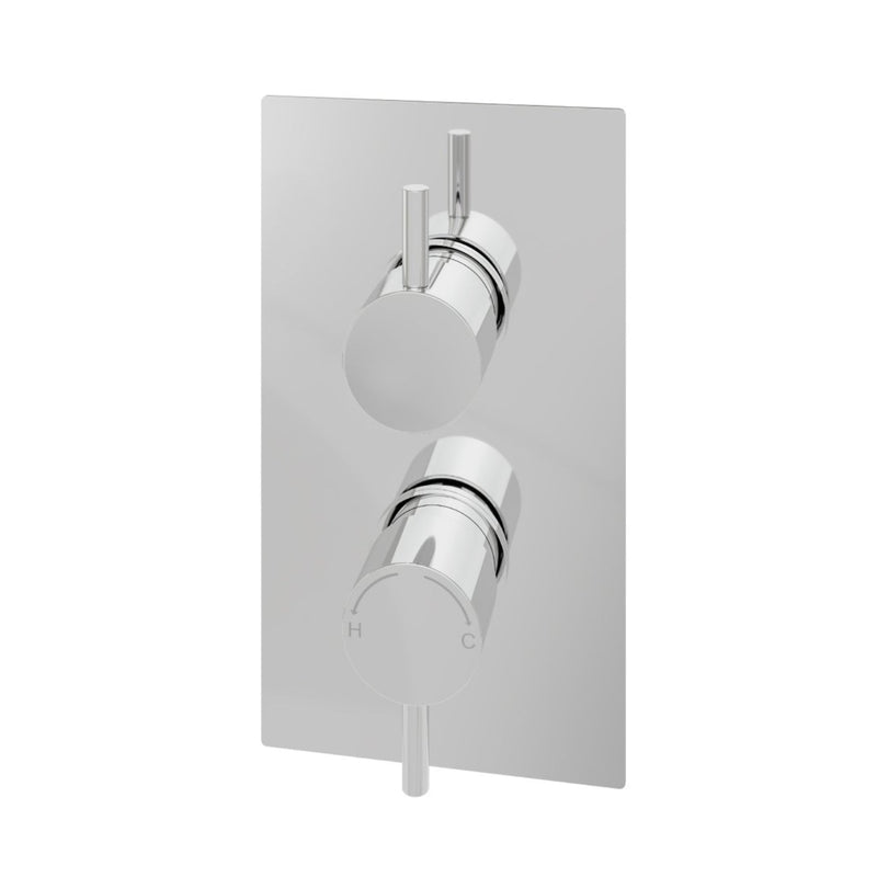 Eastbrook Modern Round Thermostatic Two Way Concealed Shower Valve Chrome Finish
