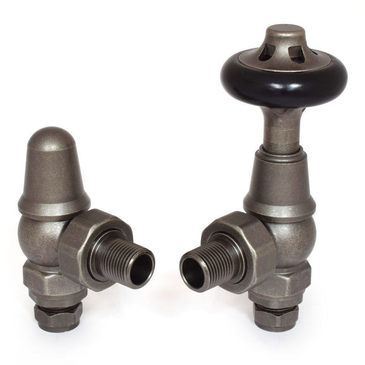 Plumbers Choice Admiral Angled Brass Traditional Thermostatic Radiator Valves