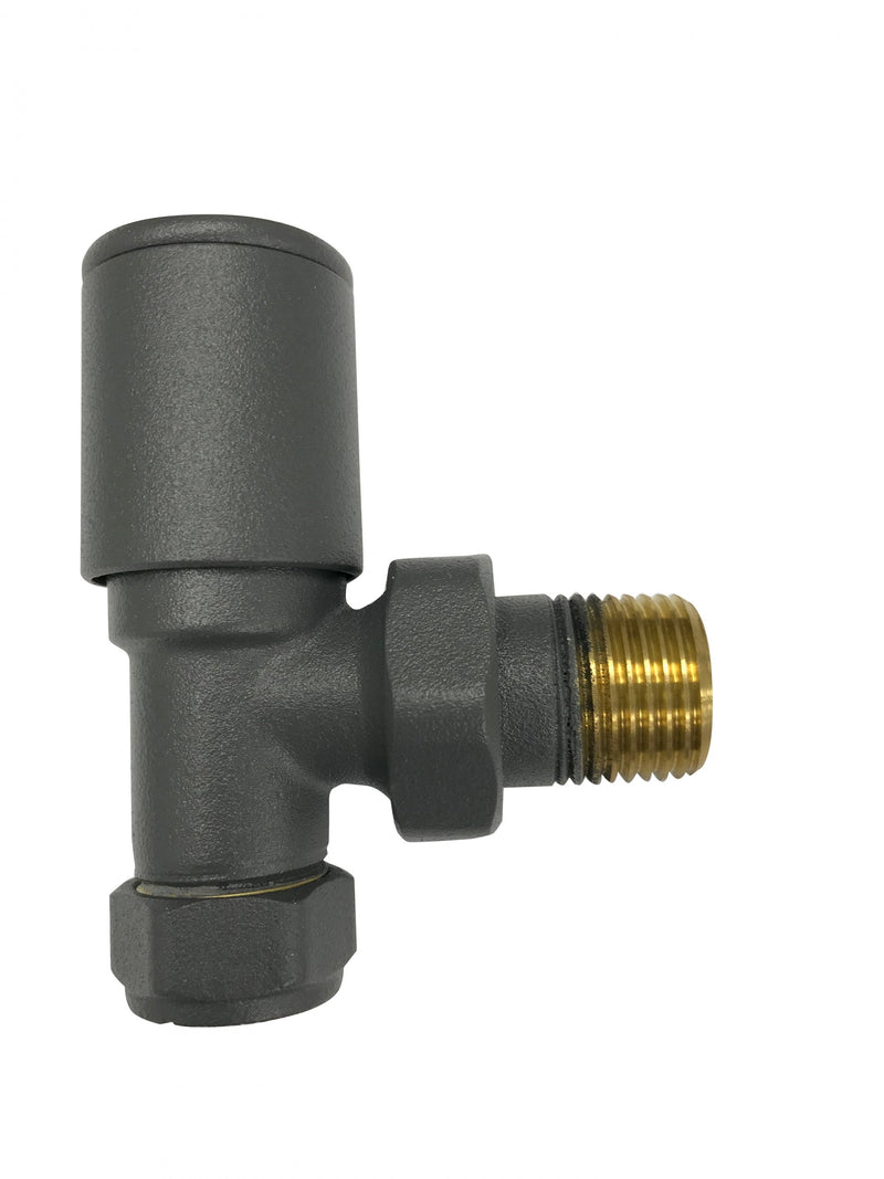 Kartell Straight Anthracite Radiator Valve 15mm (Pair)