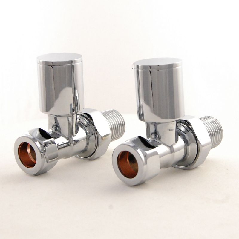 Plumbers Choice Apex Straight Brass Radiator Valve Chrome