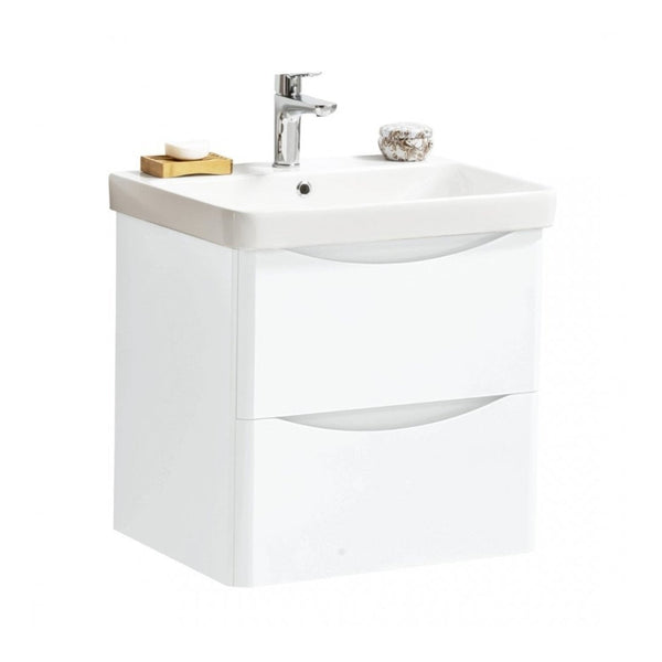 Kartell Arc Wall Mounted Two Drawer Cabinet 600mm x 460mm and Metro Ceramic Basin