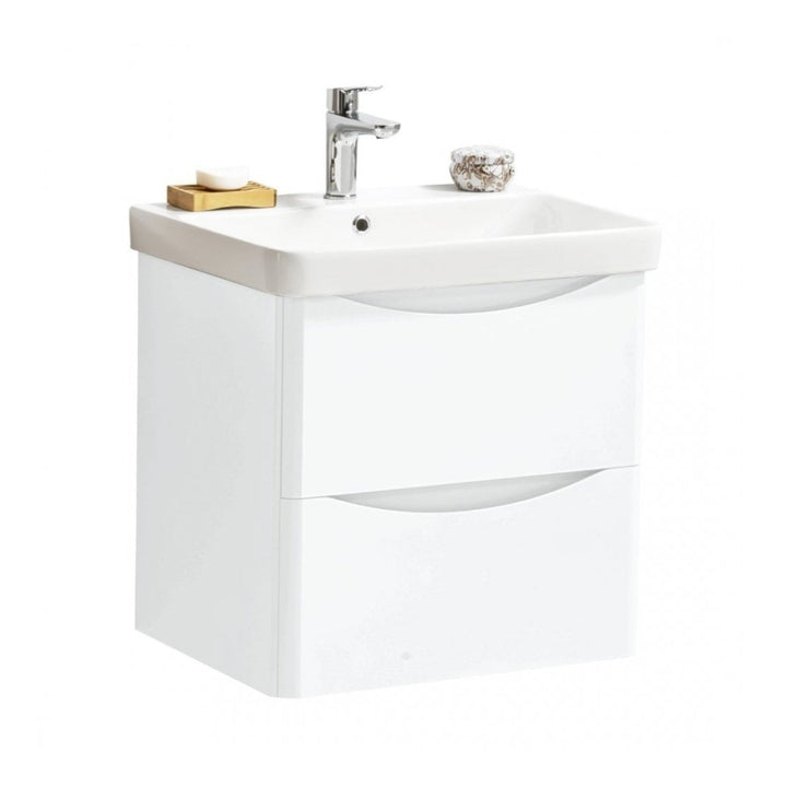 Kartell Arc Wall Mounted Two Drawer Cabinet 600mm x 460mm and Metro Ceramic Basin