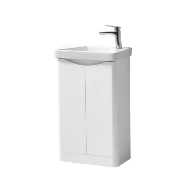 Kartell Arc Floor Standing Two Door Cloak Cabinet 500mm x 290mm and Cayo Cloak Ceramic Basin