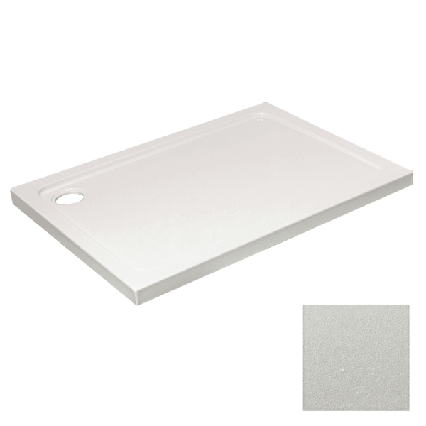 Kartell Stone Resin Hybrid Rectangle Anti-Slip Shower Tray White