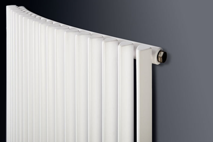 Eucotherm Corus Curved Tube Single Panel White Vertical Designer Radiator