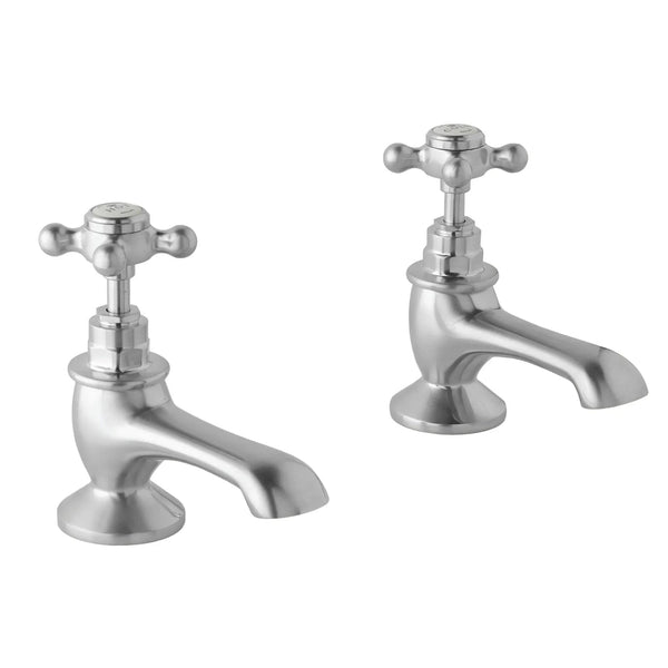 BC Designs Brass Victrion Crosshead Deck Mounted Bath Filler Taps Brushed Chrome