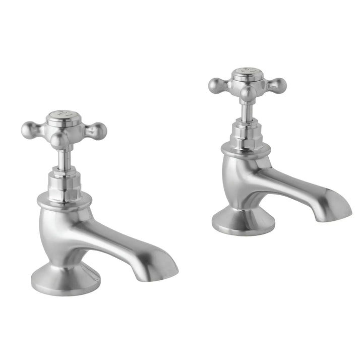 BC Designs Brass Victrion Crosshead Deck Mounted Bath Filler Taps Brushed Chrome