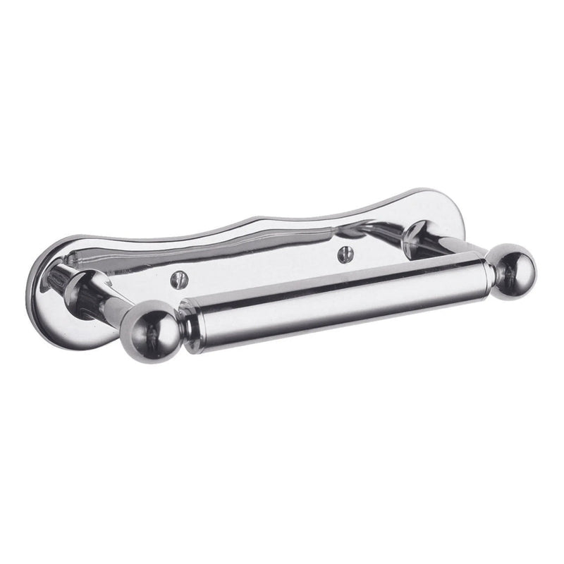 BC Designs Victrion Wall Mounted Dog Bone Brass Toilet Roll Holder Brushed Chrome