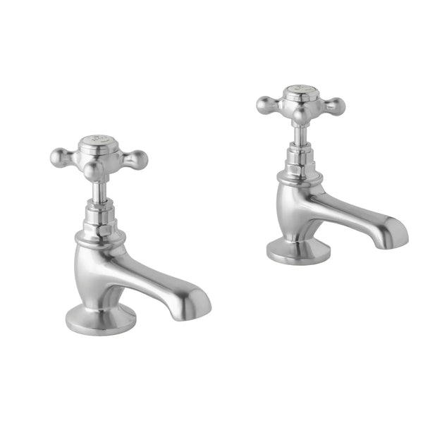 BC Designs Brass Victrion Crosshead Deck Mounted Basin Filler Tap Brushed Chrome