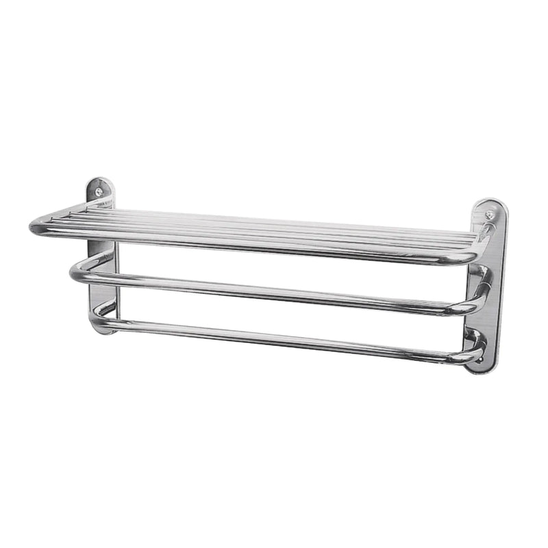 Bc Designs Victrion Three Tier Brass Towel Rack Horizontal 260Mm H X 612Mm W Brushed Chrome
