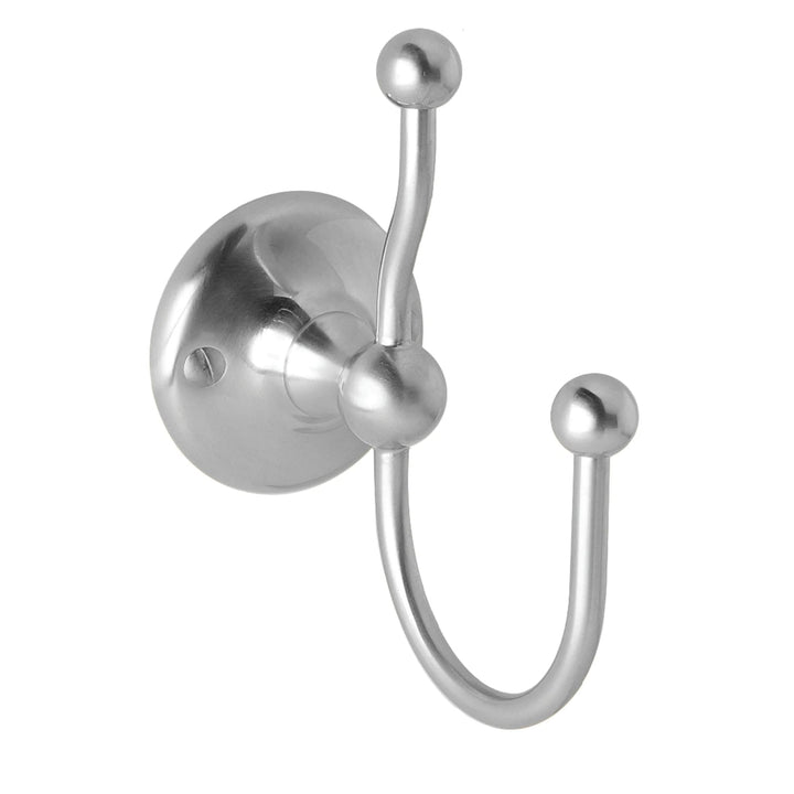 BC Designs Victrion Wall Mounted Traditional Brass Double Robe Hook Brushed Chrome Finish