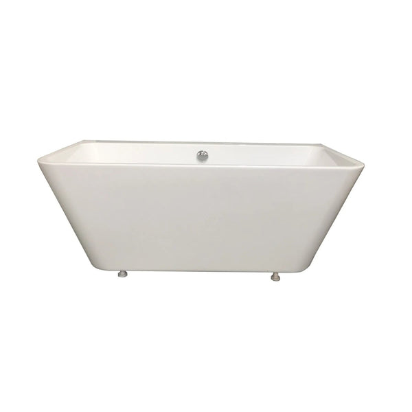 BC Designs Ancora Back To Wall Straight Square Baths Gloss White