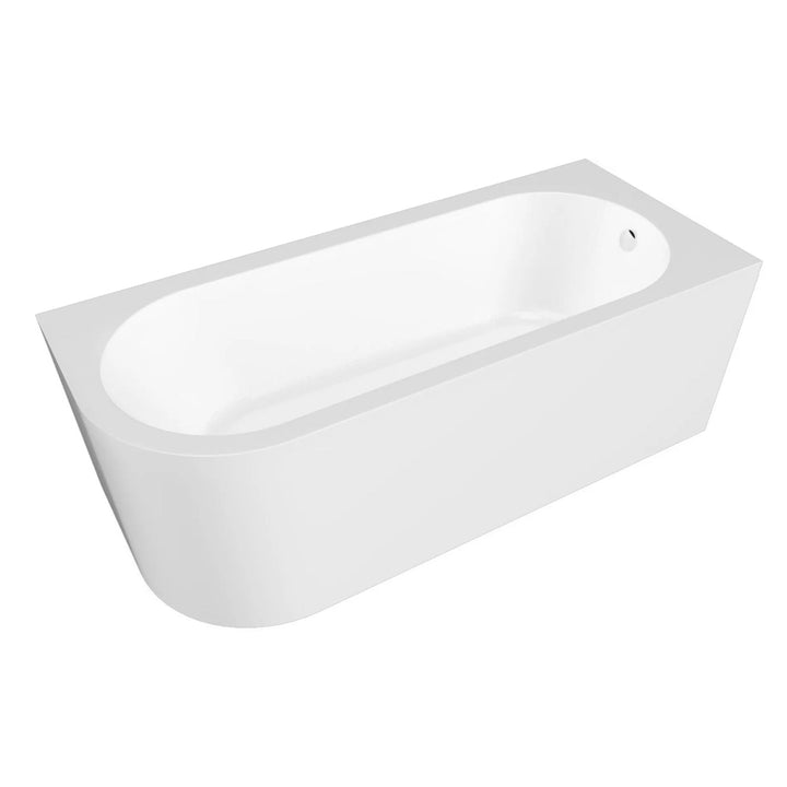 BC Designs Ancorner Straight Round Corner Shower Bath - 1700mm L x 750mm W White
