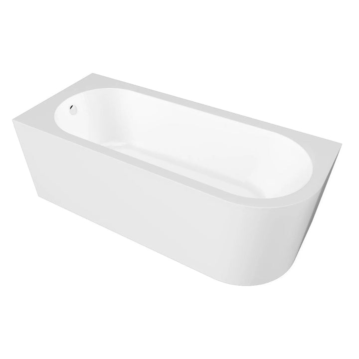 BC Designs Ancorner Straight Round Corner Shower Bath - 1700mm L x 750mm W White