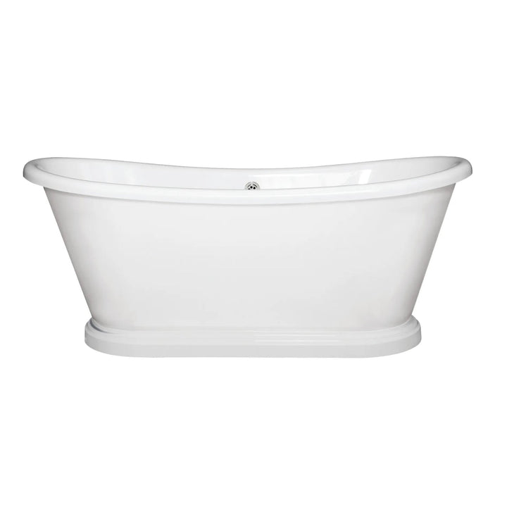 BC Designs Megane Acrylic Straight Round Freestanding Boat Baths White