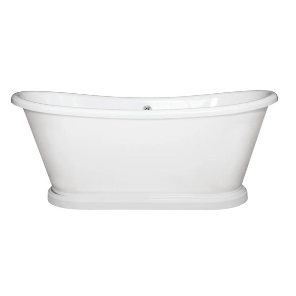 BC Designs Megane Acrylic Straight Round Freestanding Boat Baths White