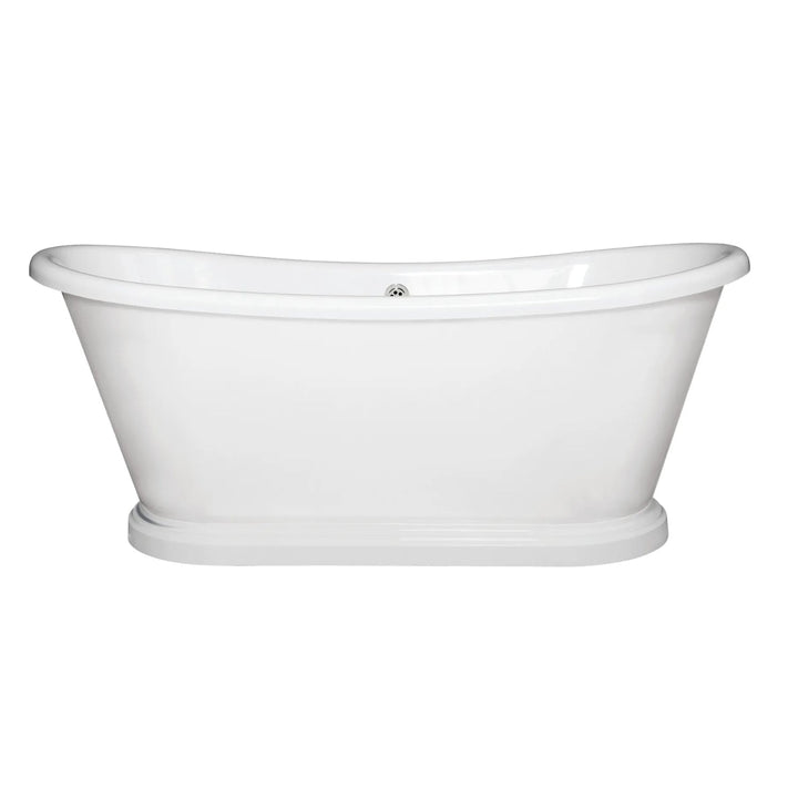 BC Designs Megane Acrylic Straight Round Freestanding Boat Baths White