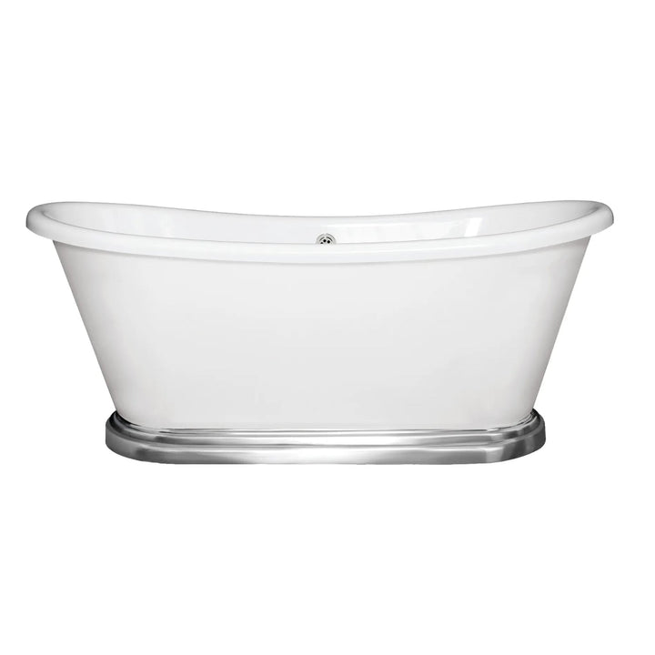 BC Designs Freestanding Traditional Acrylic Boat Bath with Aluminium Plinth