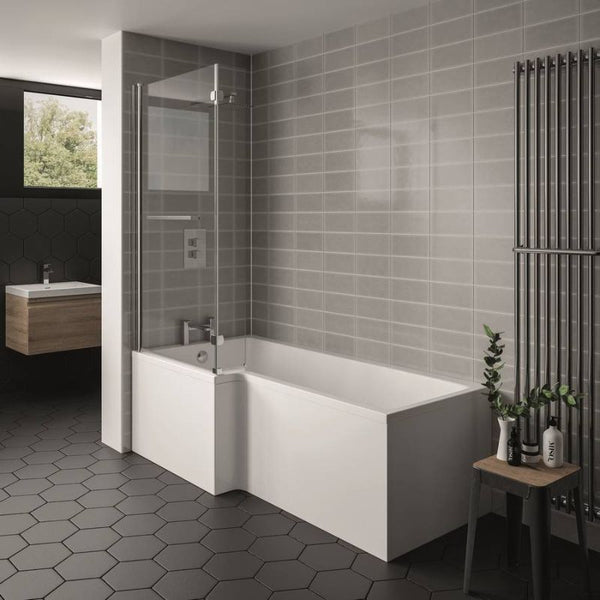 Kartell Shower Bath End Panel to Suit Elite/Oblique White Finish