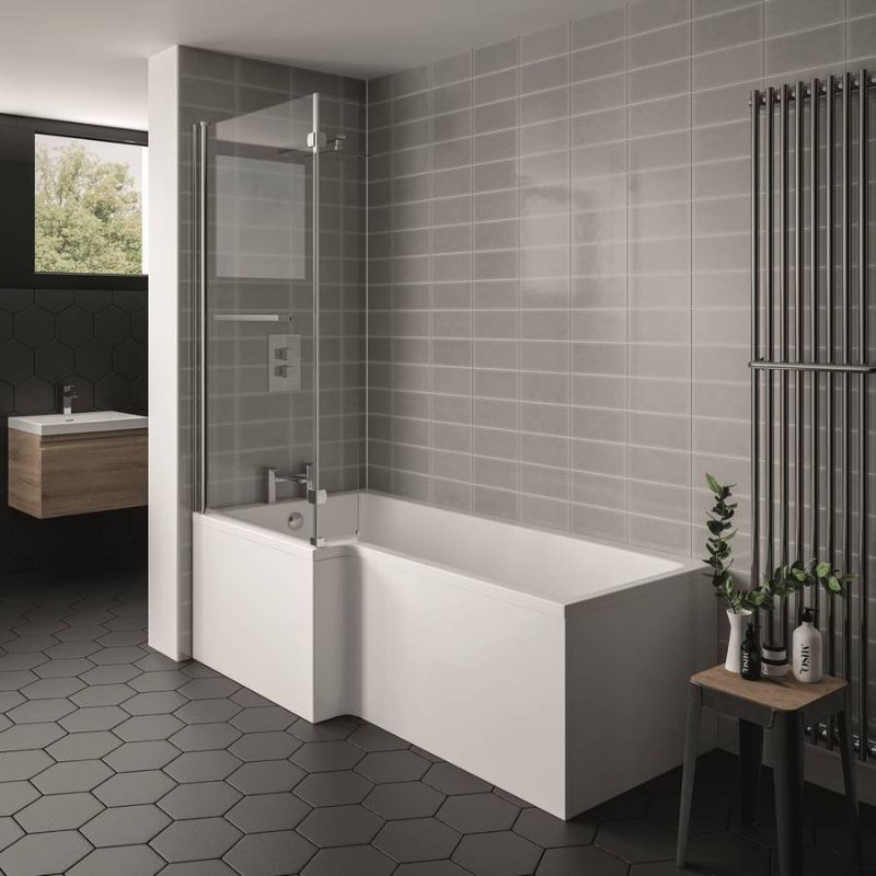Kartell Shower Bath End Panel To Suit Elite/Oblique White Finish