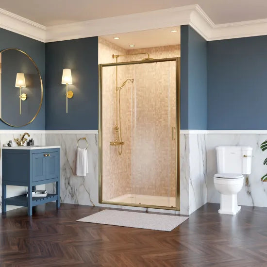 Bayswater 1700mm Brushed Brass Sliding Shower Door