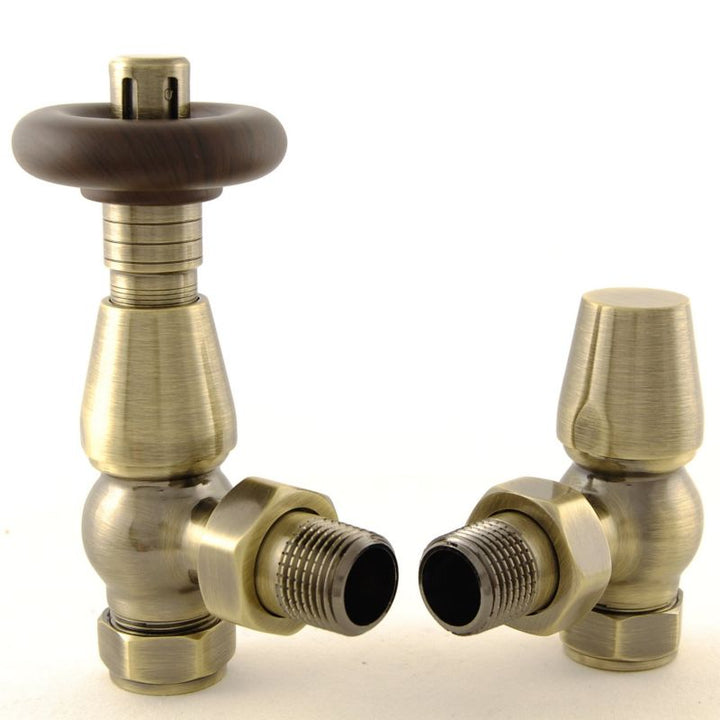 Plumbers Choice Bentley Angled Brass Traditional Thermostatic Radiator Valve Chrome