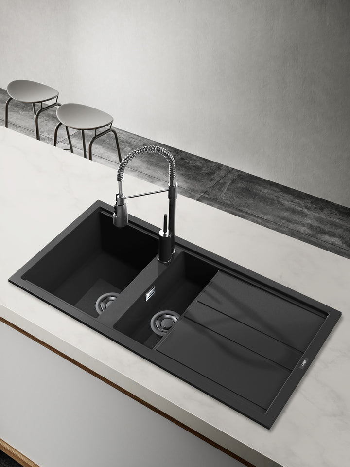 Reginox BEST 475 1.5 Bowl Granite Polished Kitchen Sink with Drainer