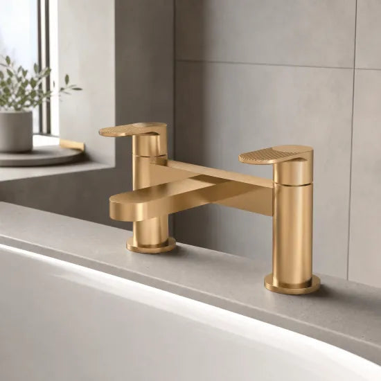 Nuie Cyprus Bath Filler Tap - Brushed Brass