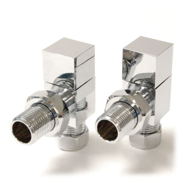 Plumbers Choice Bloc Straight Brass Square Radiator Valve Chrome