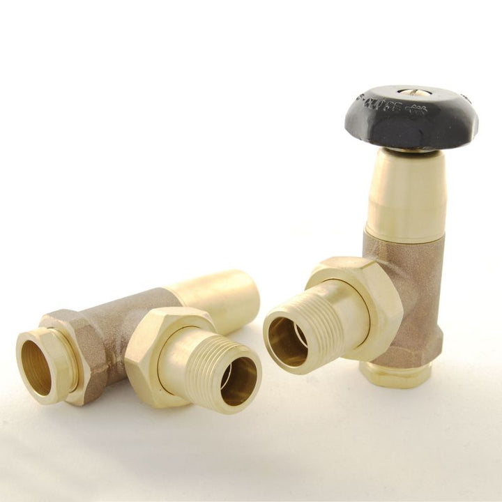 Plumbers Choice Black and Brass Angled 3/4 inch Old School Radiator Valve Chrome