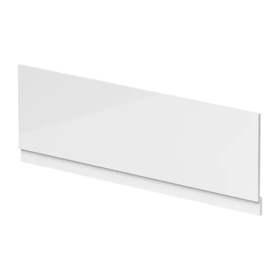 Nuie 1700mm Gloss White MDF Straight Front Bath Panel With Plinth