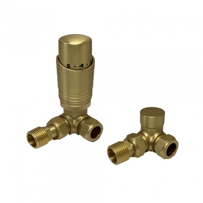 Kartell K-Design Corner Twin Valve Pack TRV Brushed Brass