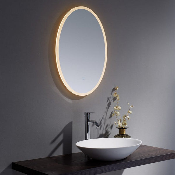 Kartell Duero 700mm x 500mm Oval Illuminated LED Mirror Clear Glass