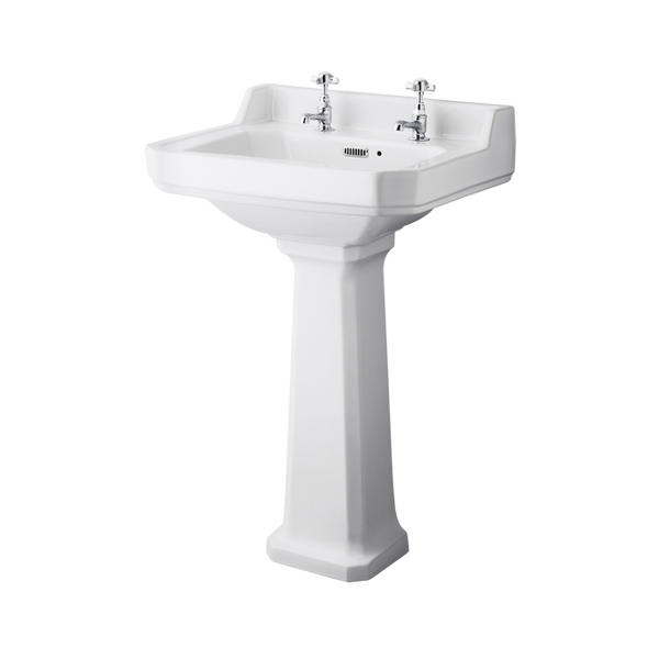 Nuie Carlton / 560mm Basin & Pedestal (2 Tap Hole)