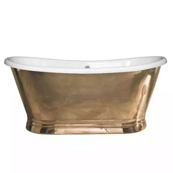 BC Designs Freestanding Traditional Boat Bath with Enamel Inner 1700mm Copper/Enamel