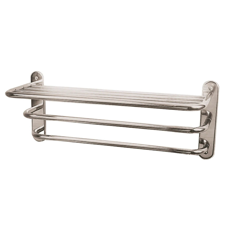 Bc Designs Victrion Three Tier Brass Towel Rack Horizontal 260Mm H X 612Mmm W Brushed Nickel