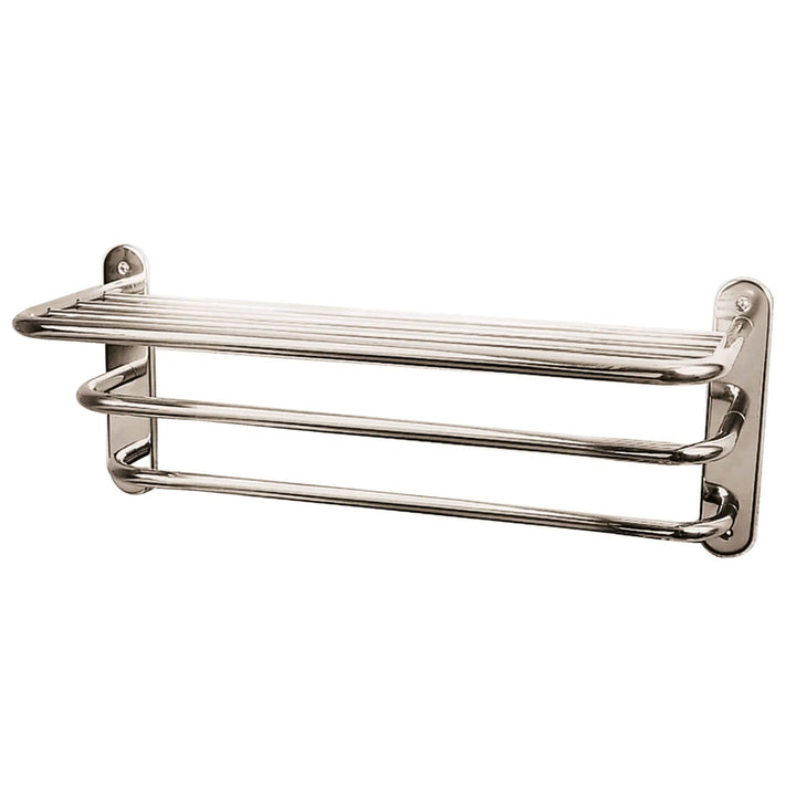 BC Designs Victrion Three Tier Brass Towel Rack Horizontal 260mm H x 612Mmm W Nickel
