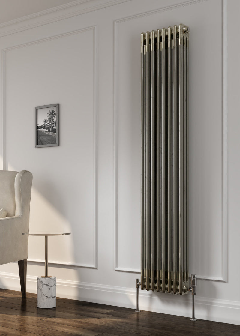 Reina Colona Steel Raw Metal Lacquer Vertical Column Radiator Central Heating