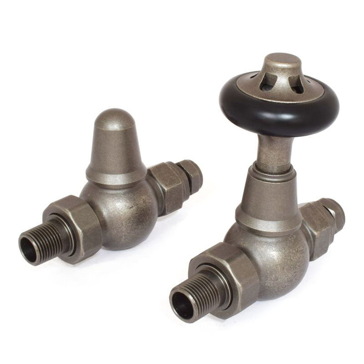 Plumbers Choice Commodore Angled Brass Traditional Manual Radiator Valve Chrome
