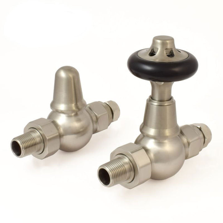 Plumbers Choice Commodore Angled Brass Traditional Manual Radiator Valve Chrome